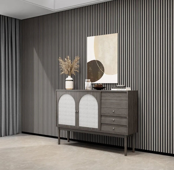 Acoustic wood panels light grey oak
